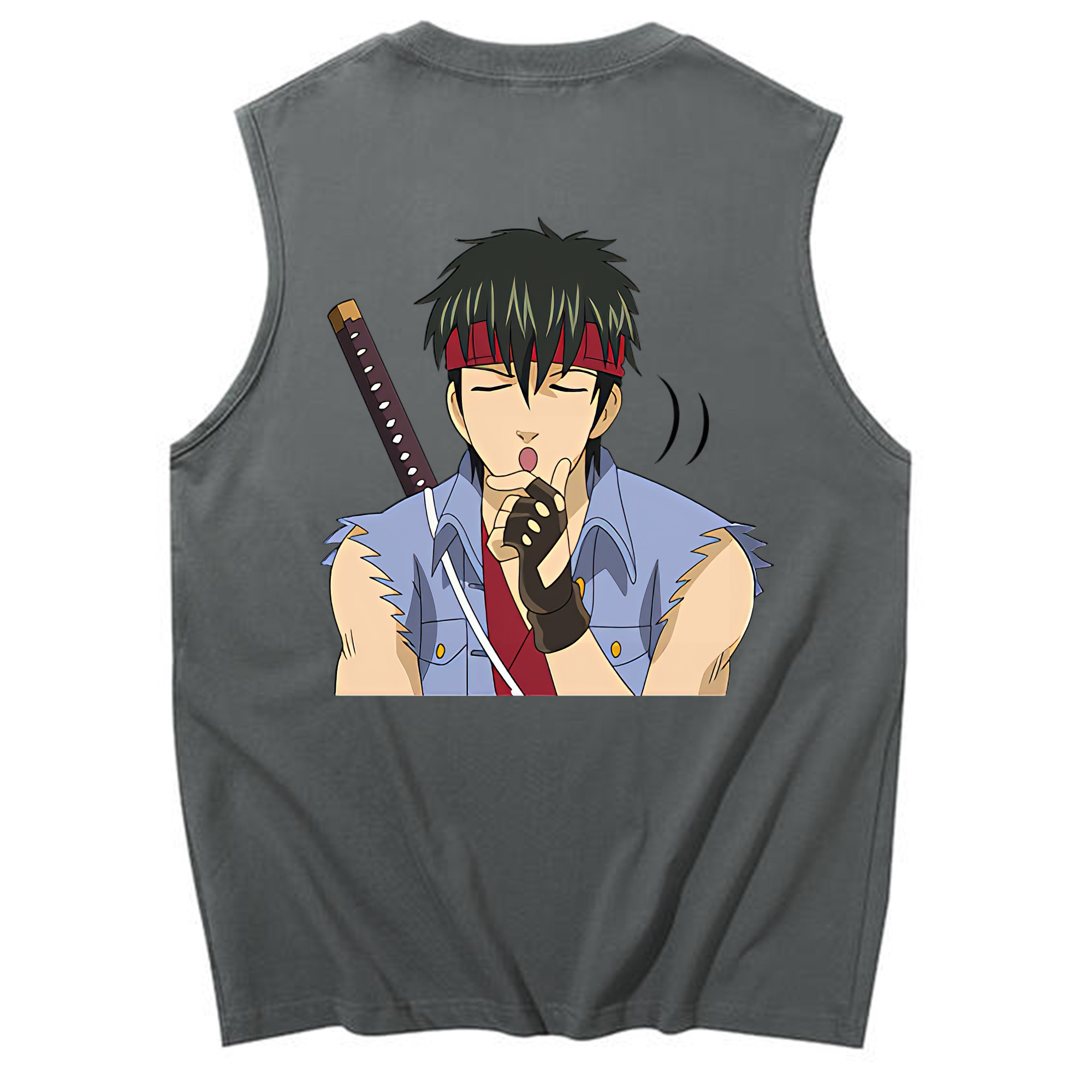 （画像用） ぎんたま 坂田銀時（さかたぎんとき） 神楽 志村新八（しむら しんぱち） GINTAMA Sakata Gintoki Kagura Shimura Shinpachi コットン100％タンクトップ（背面プリント）